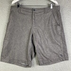 Da Hui Hybrid Shorts Mens Size 36 Gray Performance Stretch Drawstring Surfing